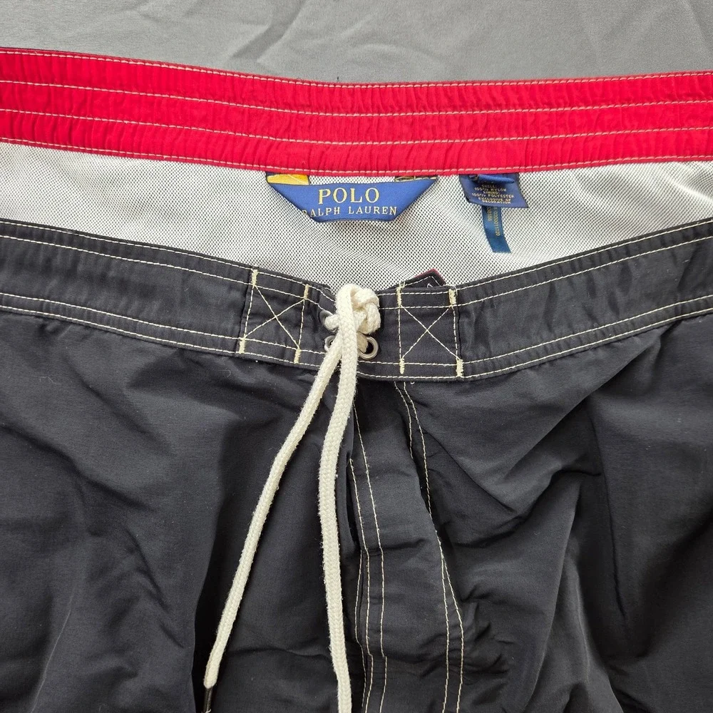 Polo Ralph Lauren Men's 4XB Big Black Cargo Mesh Lined Board Shorts Swim Trunks